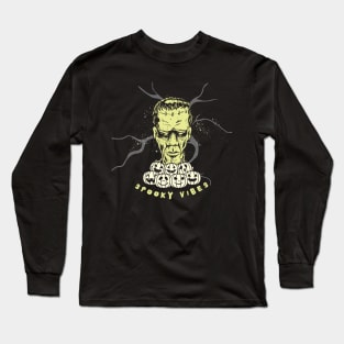 Spooky Vibes Frankenstein Halloween Long Sleeve T-Shirt